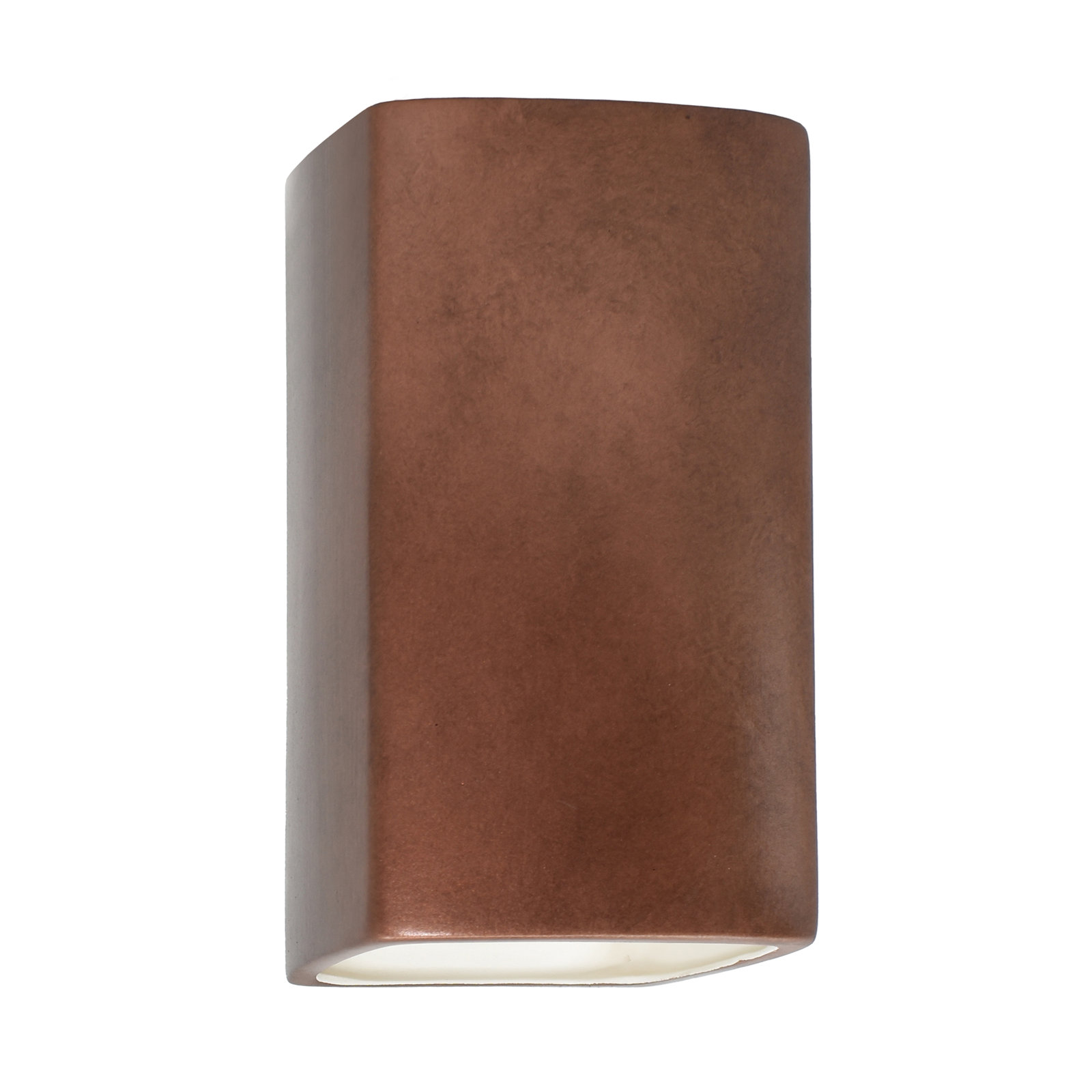 Nomad Outdoor Ceramic LED Wall Light, Antique Copper, 13.5" H x 7.25" W x 6.5" D, Bulb
