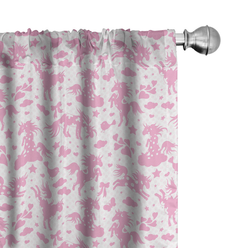 Unicorn Semi-Sheer Rod Pocket Curtain Panels, 28" W x 63" L