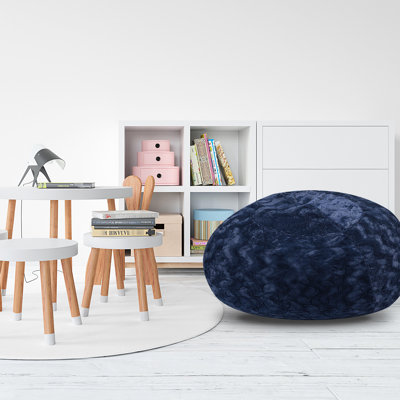 Fauteuil à billes en fausse fourrure, bleu marine 3 pi - Méridienne douce et confortable pour tout le monde