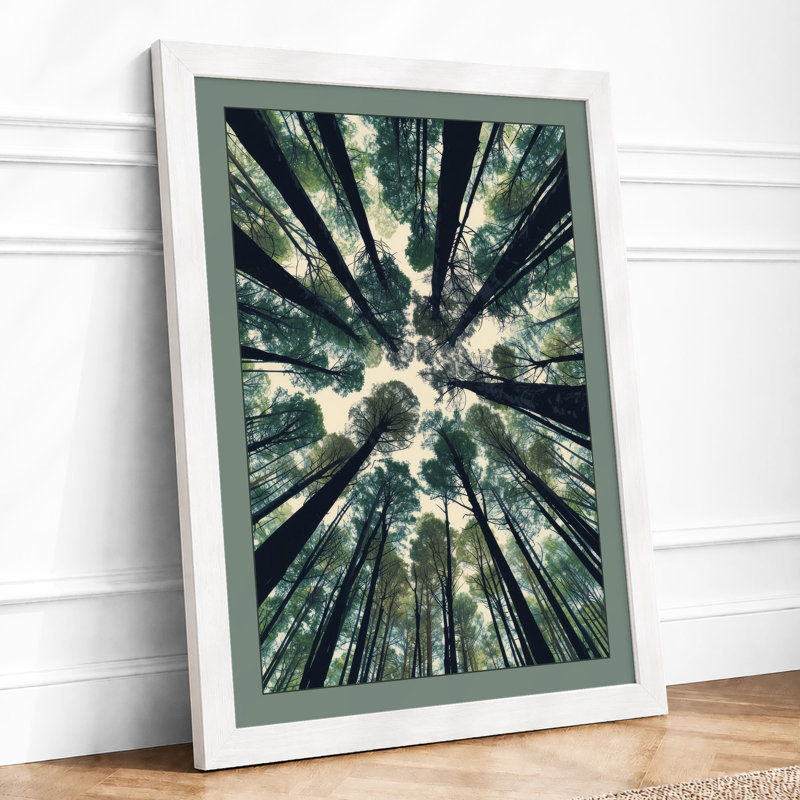Forest Cathedral Scandinavian - Framed Print, A3 - 42.0 x 29.7 cm, White