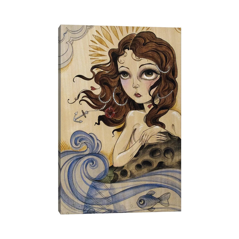 Mermaid by Sandi Calistro - No Frame Gallery-Wrapped Canvas Giclée on Canvas, 30.48cm H x 20.32cm W x 1.905cm D