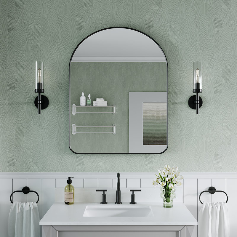 Miroir de salle de bain Morden, Noir mat, 36 po x 28 po