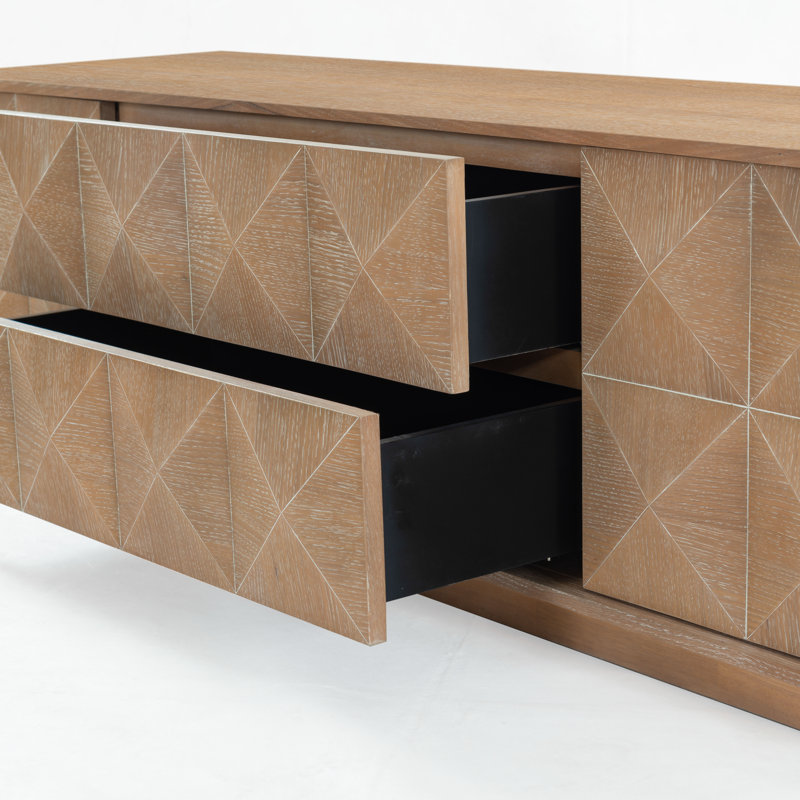 Patty 4 Door Wood Media Stand, Natural