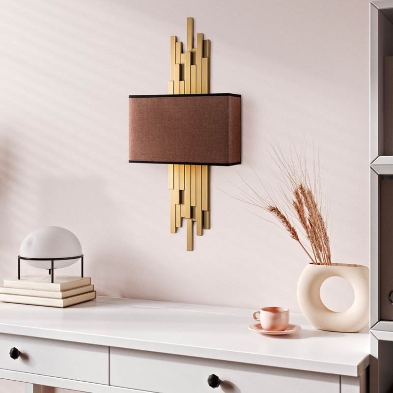 Lampe murale, Doré, Brun
