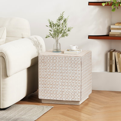 15X15x17 Inch Cube Side Table, Antique Brown Colour, Modern Chic Style, , No Assembly, Versatile In Use Brown, Look, Material, , Usage