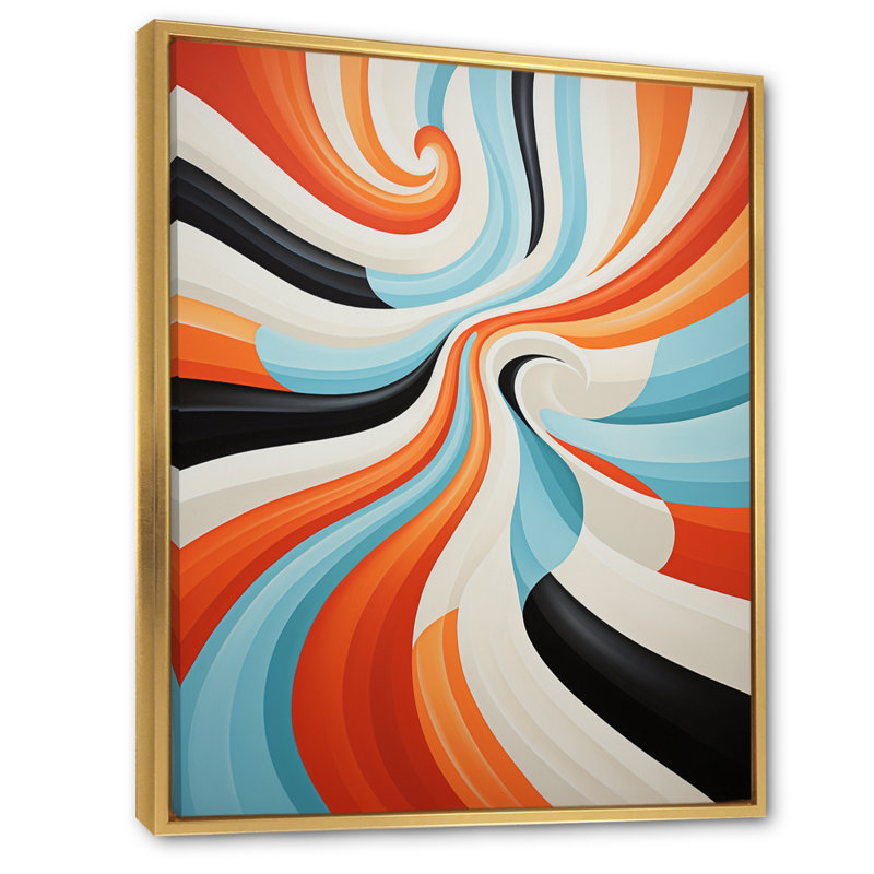«Imtithal Orange Mid Century Optic Illusions I», reproduction d'art sur toile, H 32 po x l 24 po x P 1 po