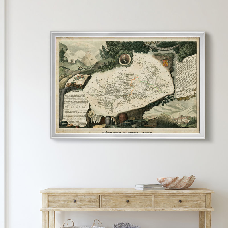 «Atlas National Illustre VIII», reproduction d'art sur toile, Argent, H 22,5 po x l 30,5 po x P 1,5 po