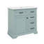 Ensemble de meuble-lavabo sur pied 36 po avec lavabo en céramique, meuble-lavabo sur pied simple en bois massif avec 2 tiroirs basculants et une porte-1329198443