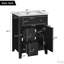 Meuble-lavabo moderne 24 po avec lavabo en céramique, tiroirs et porte à fermeture en douceur-116657443