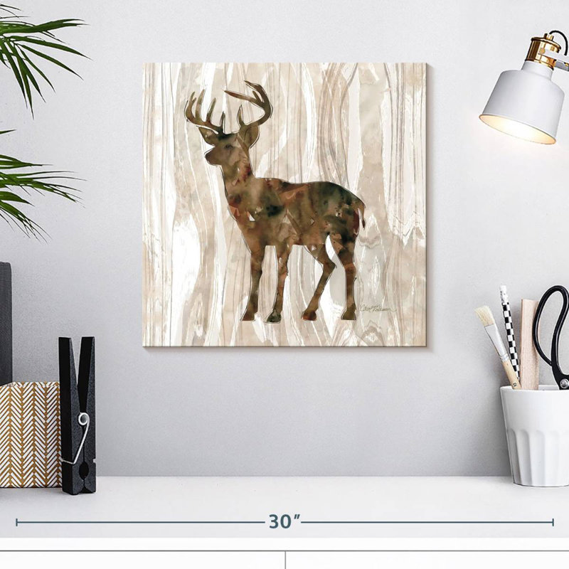Crowle Brown Pine Forest Deer, 16" H x 16" W