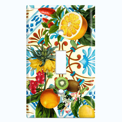 Patterned 1 - Gang Toggle Light Switch Standard Wall Plate