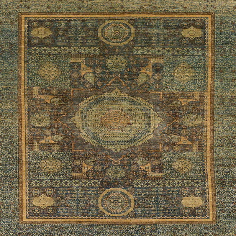 Abstract Indoor Rug, Square 6'