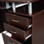 Bureau d'ordinateur complet avec rangement, chocolat