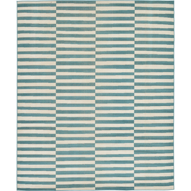 Arzilla Striped Area Rug, Rectangle 9' x 12', Black