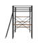 Lit mezzanine simple en métal noir avec bureau et tablette