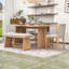 Ensemble de table de salle à manger 6 pièces, table de salle à manger avec banc et 4 chaises rembourrées pour la salle à manger-109989970
