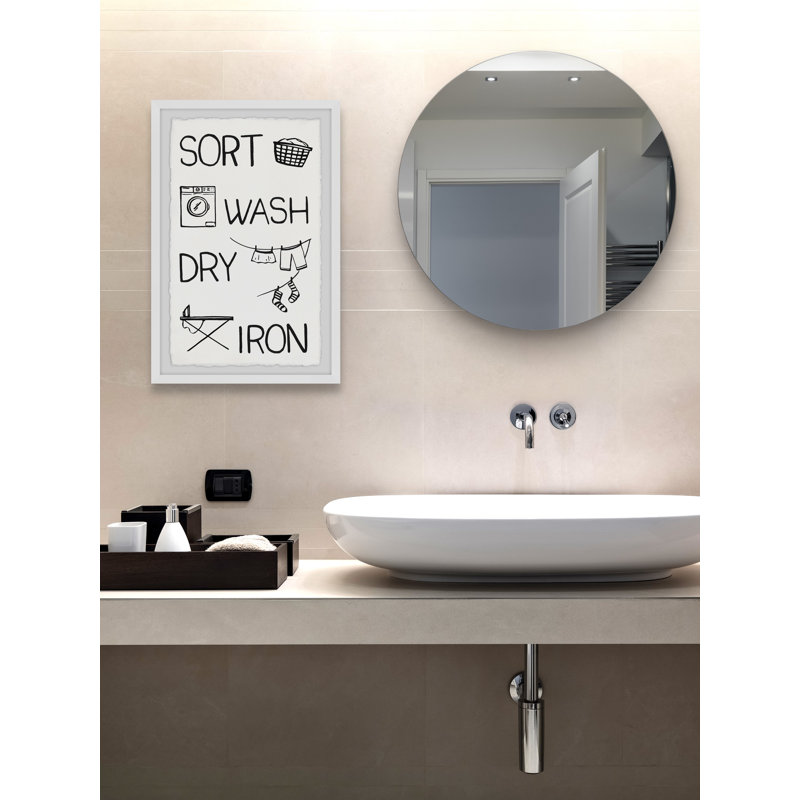 Sort, Wash, Dry And Iron - Single Picture Frame Print, 91cm H x 61cm W x 3.81cm D