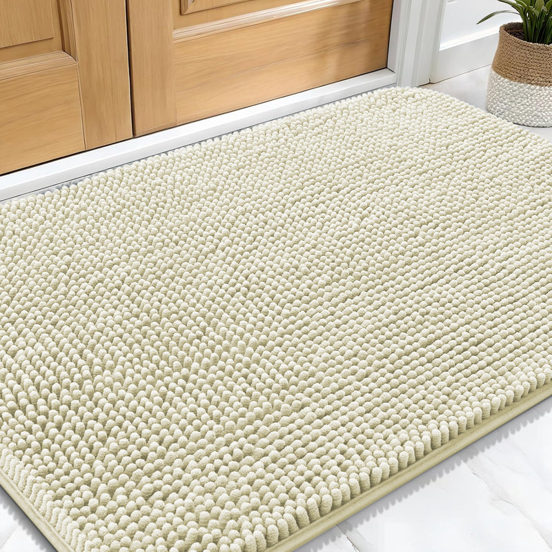 Non-Slip Indoor Doormat, Cream, 40cm W x 60cm L