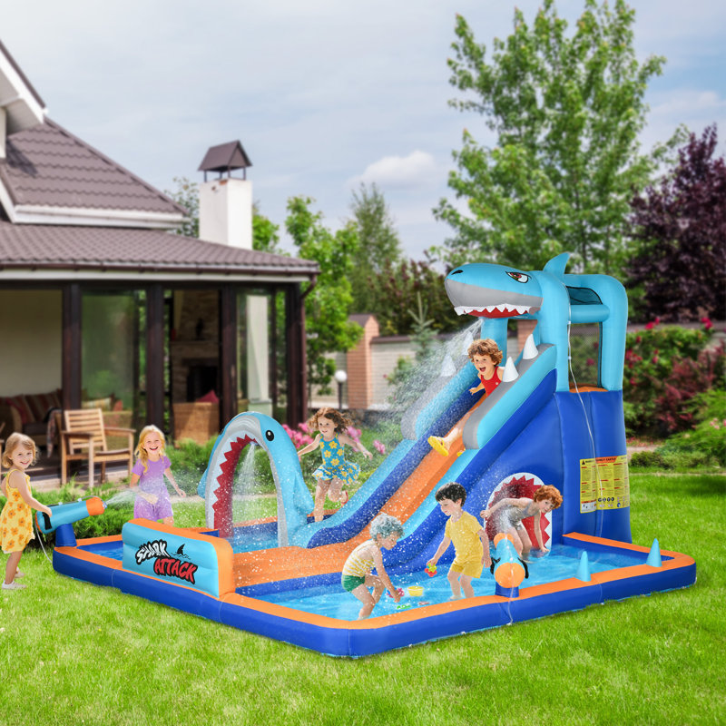 Outsunny Kids Bouncy Castle Inflatable Water Park 6 in 1 for 3-8 Years