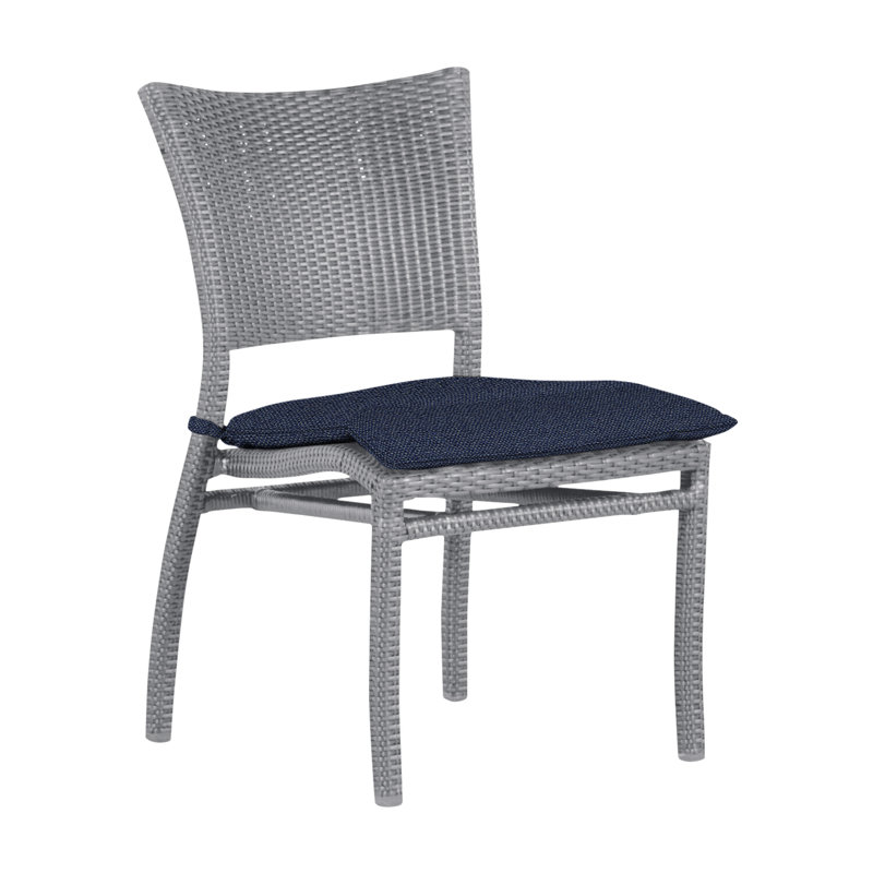 Chaise d'appoint d'extérieur Skye N-Dura, Huître, Welt, Indigo Intermix