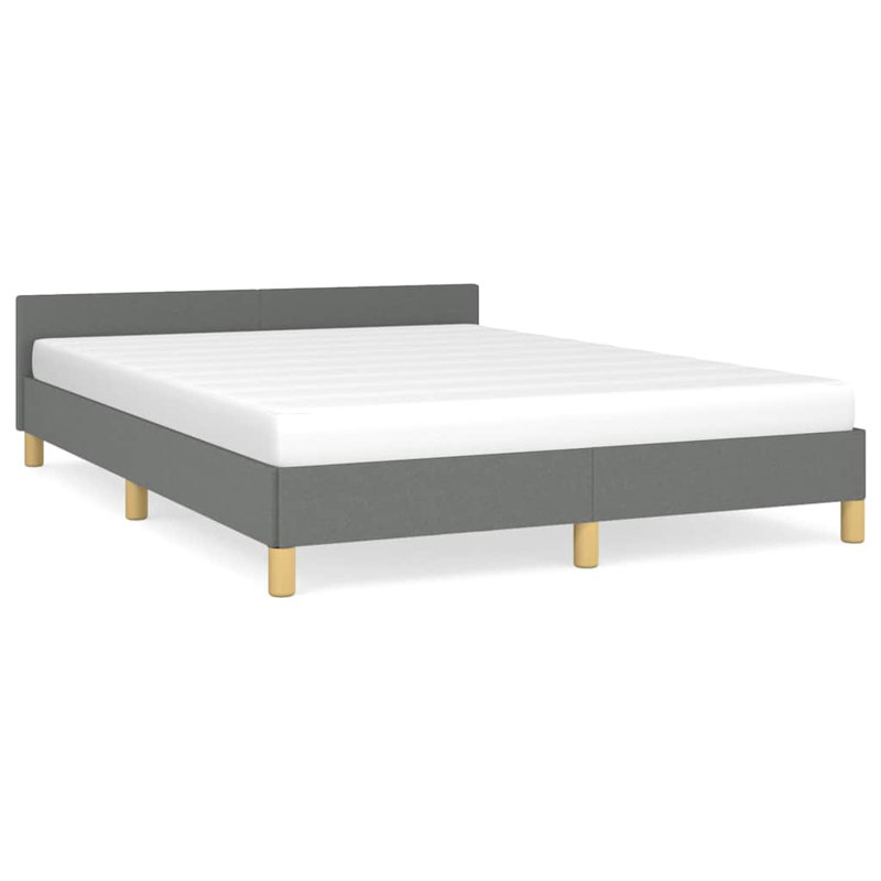 Bed Frame With Headboard Dark Grey Upholstered Platform Bed Frame Durable Modern Design