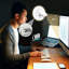 Wall-Mounted Rotating Bedside Lamp-1083274124