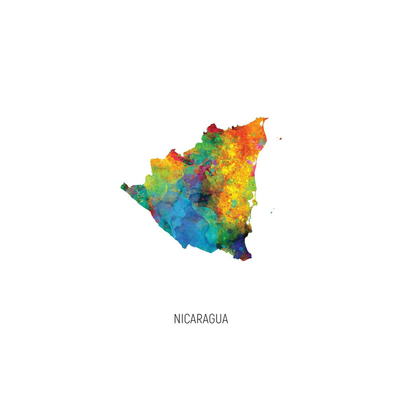 MTO3067-Carte du Nicaragua, H 12 po x l 8 po x P 0,75 po