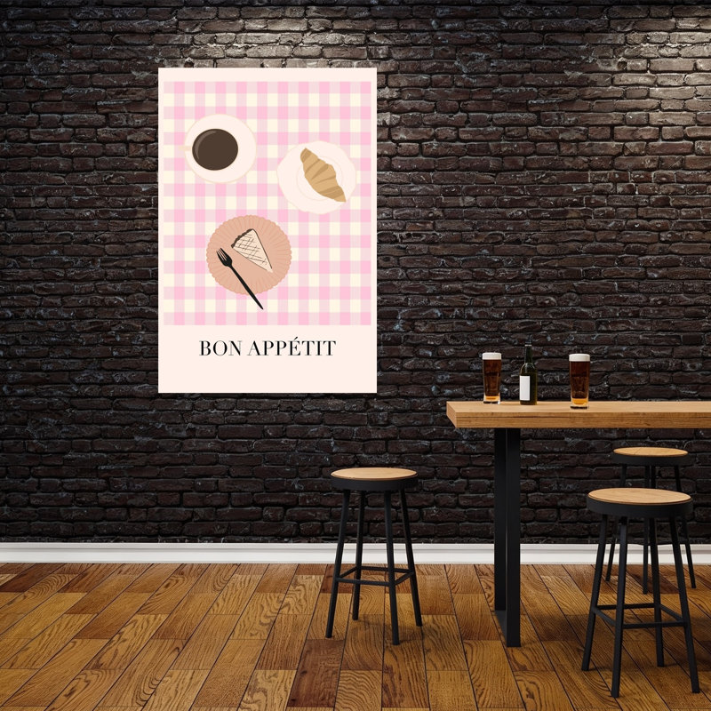 Affiche murale Bon appétit Petit-déjeuner, H 60 po x l 40 po