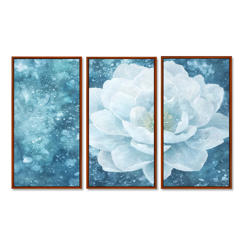 Adamariz - ensemble d'art mural pivoines, H 32 po x l 48 po, Reproduction avec cadre flottant, Brun