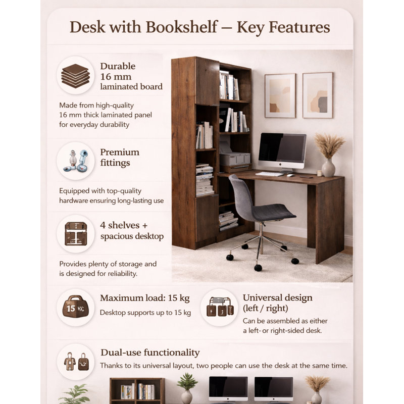 Amareya Writing Desk, Dark Ash