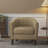 Edvardas Upholstered 29.11 Wide Beige Faux Leather Tufted Barrel Club Chair with Nailhead Trim-594334082