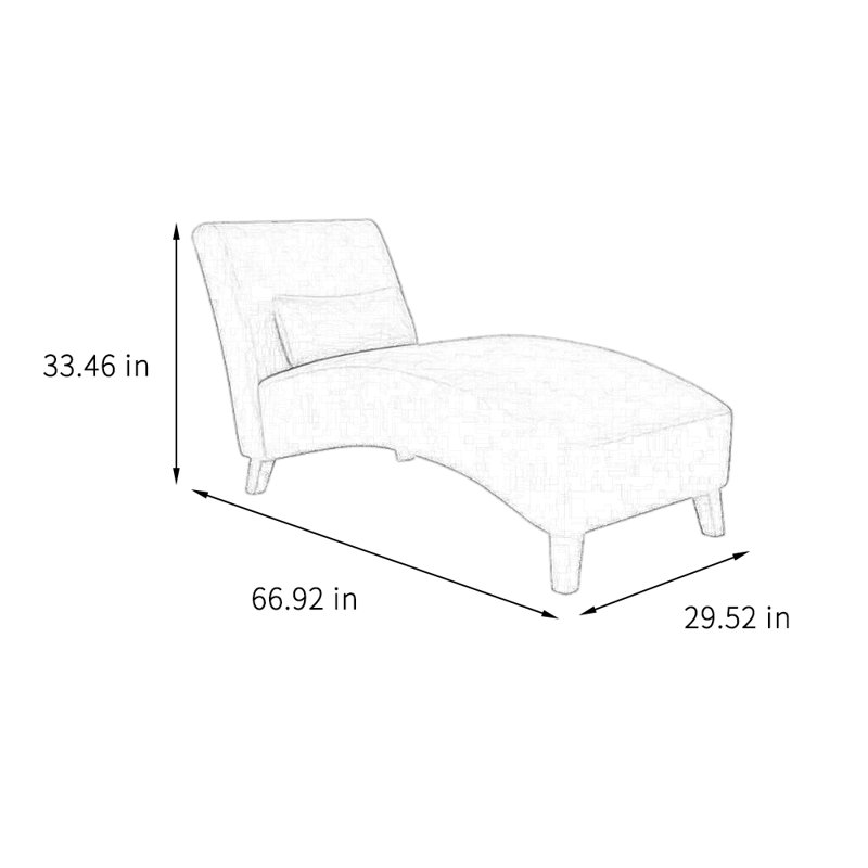 Chaise longue incurvée simple et élégante, Wathet