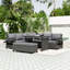 Ensemble de conversation 5 pièces en osier d'extérieur avec tables d'appoint extensibles et coussins confortables-1479947733