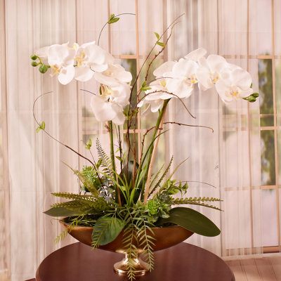 21 " Faux Silk Orchid and Mixed Floral Arrangement
