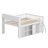 Space-Saving Loft Bed Featuring Built-In Storage Compartments and Ambient LED Headboard Lighting-563923927