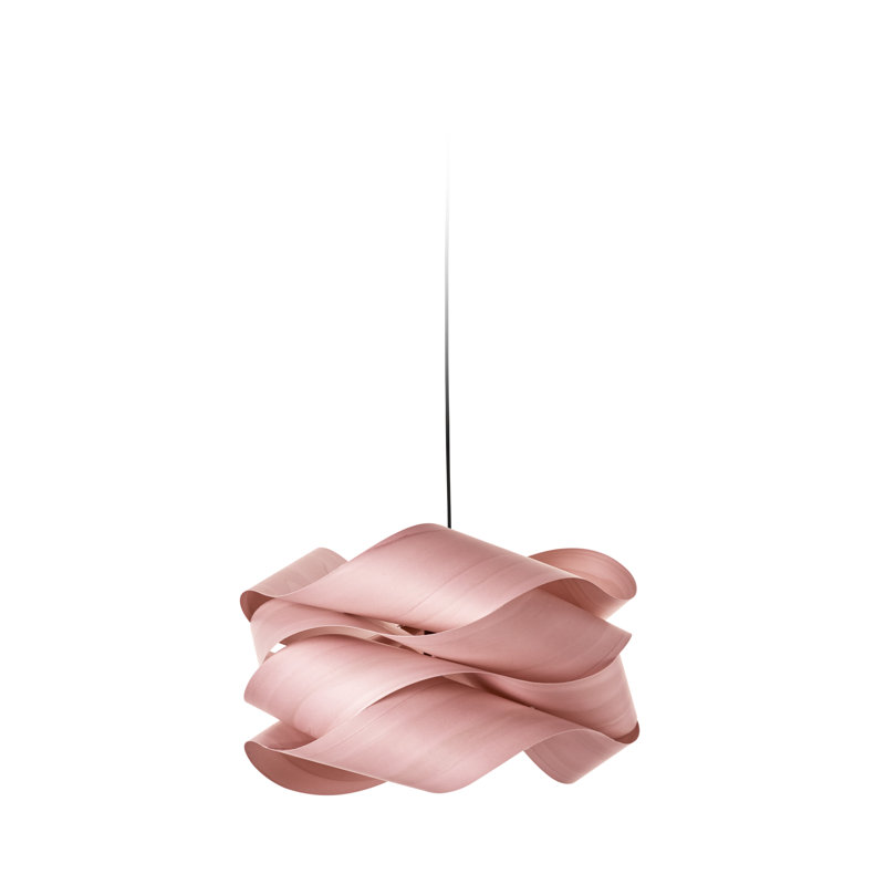 Link Suspension Pendant - Small - E26 Base - Pale Rose Shade - Nickel, Pale Rose, Nickel, 11" H x 18.1" W x 18.1" D