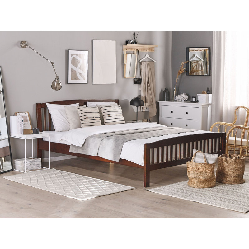 Storage Bed, Dark Wood, Euopean KingSize (160 x 200cm)