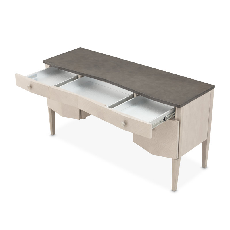 Fantosini Vanity Set With Mirror & Chair - Silver Mist