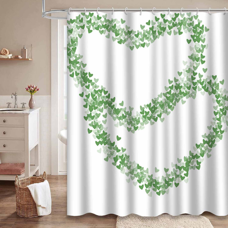 Magnifique rideau de douche en forme de cœur avec 12 crochets, L 72 po x l 72 po