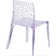 Helskdg Transparent Stacking Side Chair with Artistic Pattern Design