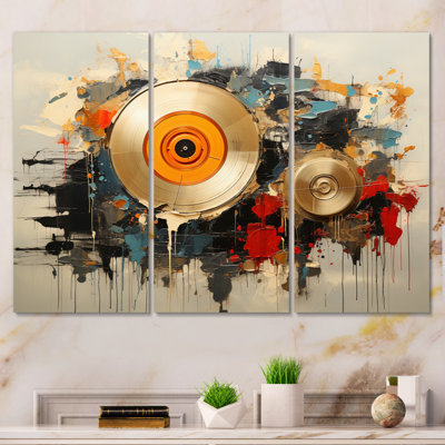 Vinyle Melody - 3 pièces, impression sur toile tendue