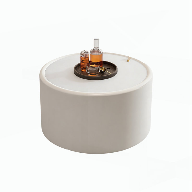Round Coffee Table, Cream White