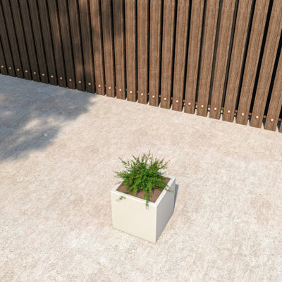 Urta Square Fiberstone Planter Modern Handmade MGO Clay Plant Pot with Drainage Holes for Indoor & Outdoor Use