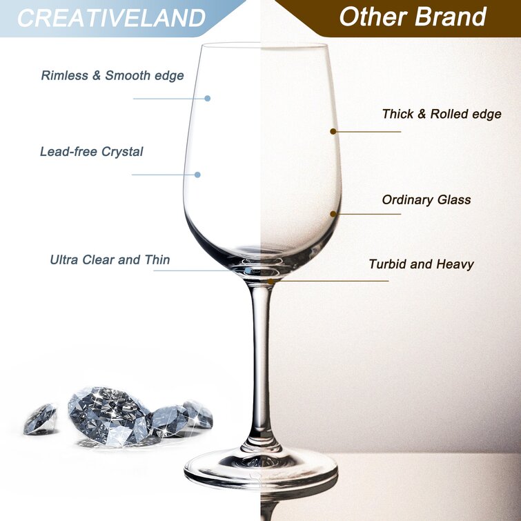 Creativeland Set of 4 LEAD-FREE CRYSTAL Champagne Flutes Glasses