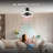 20" Ceiling Fan with LED Light, Remote Control, WhisperQuiet DC Motor, 6 Speeds, Matte Black