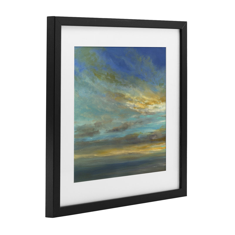 «Sunlit March», reproduction encadrée sous verre, design par Sheila Finch, H 13 po x l 13 po, Cadre noir minuit