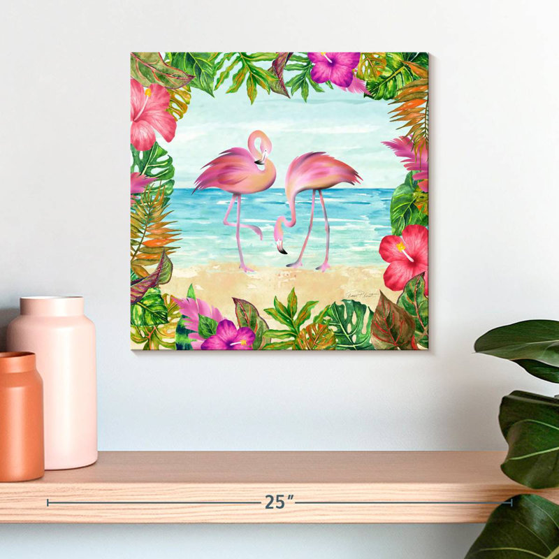 Crowle Summertime Flamingos, 16" H x 16" W