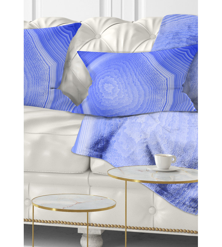 Dark Blue Agate Structure - Abstract Printed Pillow