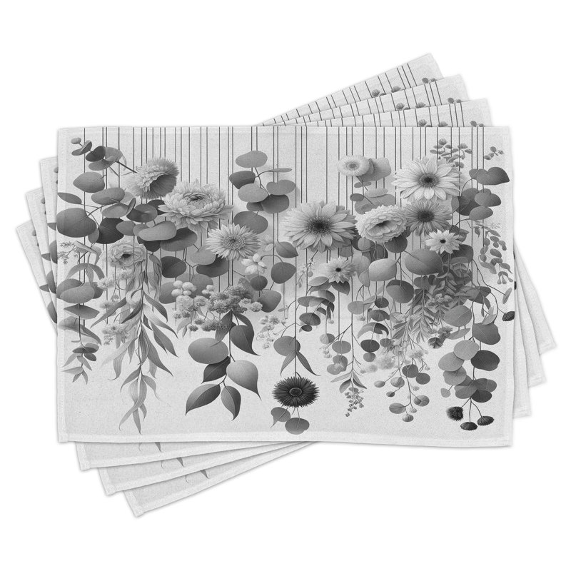 Ensemble de 4 napperons gris Ambesonne