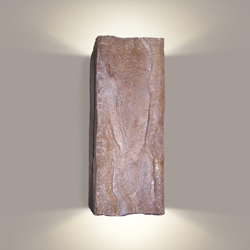 Applique murale 1 lumière Azu Stone, Brun, Incandescent, Oui
